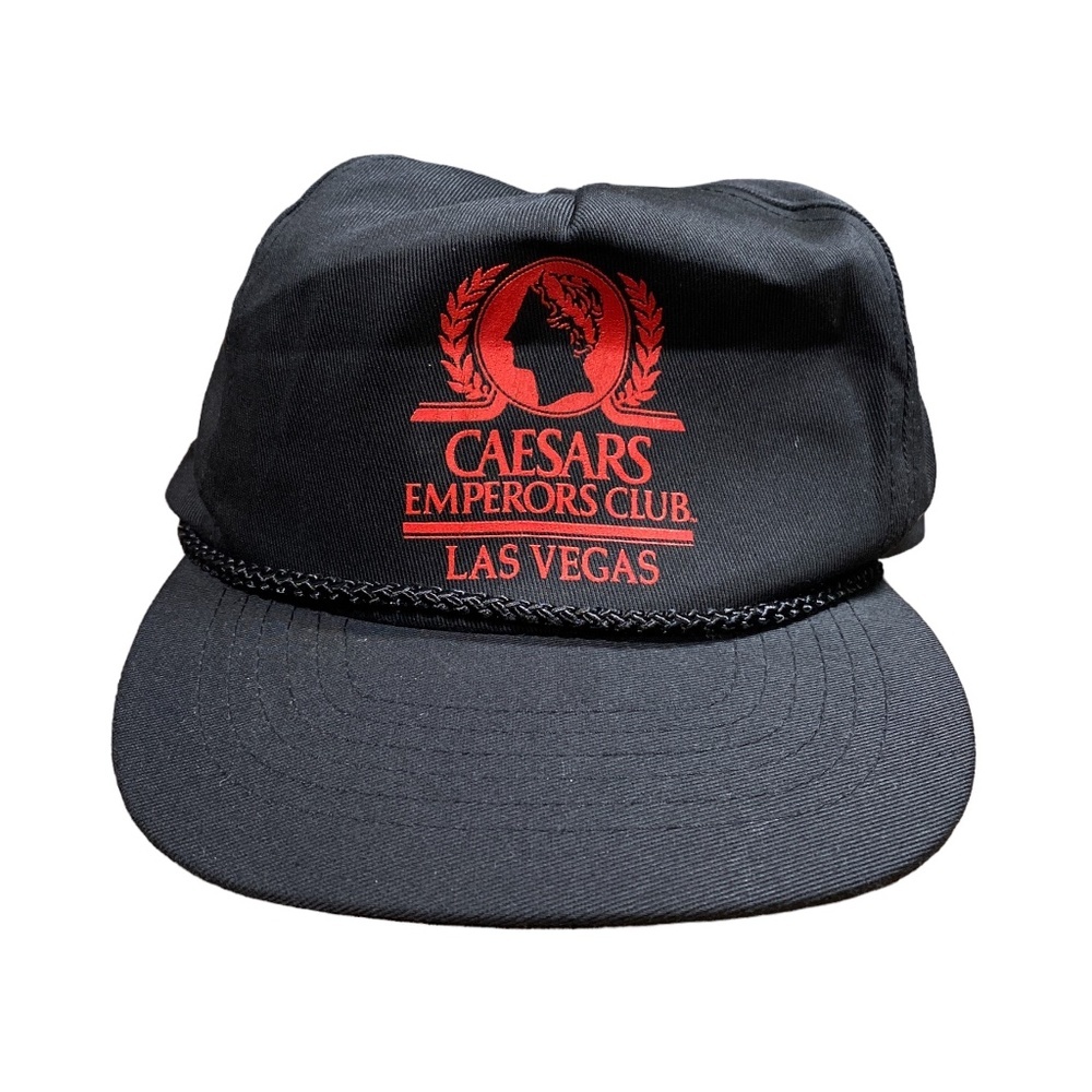 Vintage 80s 90s Caesars Palace Emperors Club Casino Nautical  Strapback Hat